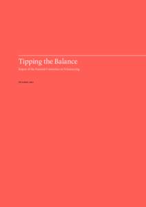 Tipping the Balance Report of the National Committee on Volunteering October 2002  Research and Consultation Reports