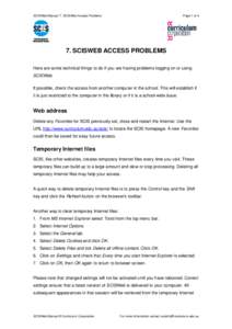 Microsoft Word - SCISWeb Manual Section 7 Access problems.doc