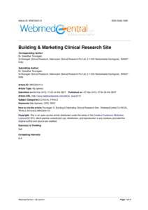 Article ID: WMC004113  ISSNBuilding & Marketing Clinical Research Site Corresponding Author: