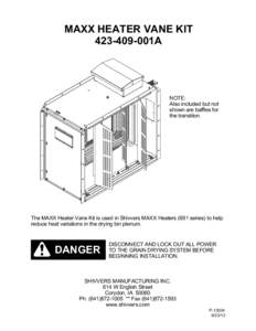 MAXX HEATER VANE KIT[removed]001A NOTE: Also included but not shown are baffles for