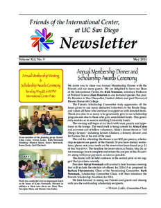 Friends of the International Center, at UC San Diego Newsletter  Volume XLI, No. 9