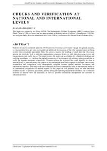 Good Practice Guidance and Uncertainty Management in National Greenhouse Gas Inventories  CHEC KS AND V ER IFICA TION AT NA TIONAL AND IN TERNA TIONA L L E V ELS ACKNOWLEDGEMENTS