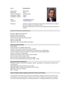 Microsoft Word - SCMA CV Template - Prof Sir Bernard Rix