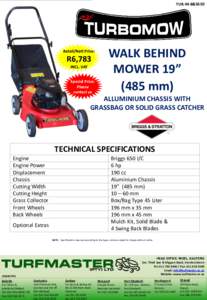 TUR-M-B&S650  Retail/Nett Price: R6,783 INCL. VAT