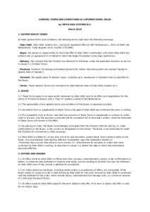 GENERAL TERMS AND CONDITIONS for INTERNATIONAL SALES by INTER IKEA SYSTEMS B.V. MarchDEFINITION OF TERMS In these general terms and conditions, the following terms shall have the following meanings: - Inter IKEA