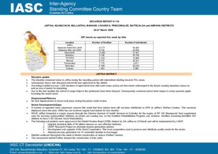 Microsoft Word - IASC_Sri_Lanka_North_East_Humanitarian_Sitrep_119.doc