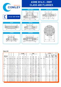 alexander  COMLEY ASME B16.5 : 2009 CLASS 600 FLANGES