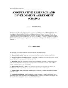 Patent / Title 35 of the United States Code / United States Department of Commerce / Crada / Government / United States / Public administration / Cooperative Research and Development Agreement / National Weather Service / National Oceanic and Atmospheric Administration