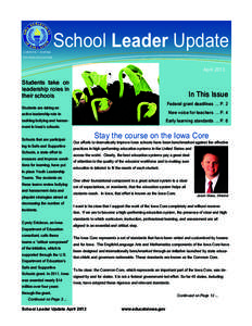 A MONTHLY JOURNAL  School Leader Update FOR IOWA EDUCATORS