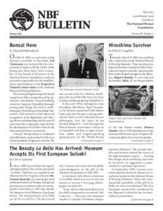 NBF BULLETIN News for contributors and friends of