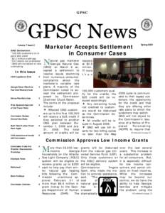 GPSC  GPSC News Marketer Accepts Settlement in Consumer Cases