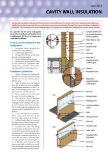 June[removed]CAVITY WALL INSULATION Cavity wall insulation will prevent heat transfer and build-up to the inner leaf of sun exposed walls. Moisture within the cavity is prevented from condensing onto and penetrating throug