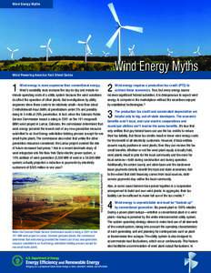 Wind Energy Myths  Wind Energy Myths Wind Powering America Fact Sheet Series