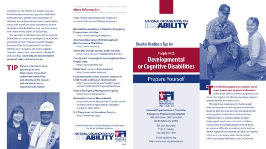 Health / Childhood psychiatric disorders / Disaster preparedness / Disability / Learning disability / Developmental disability / Dyslexia / Emergency management / Attention deficit hyperactivity disorder / Education / Educational psychology / Special education