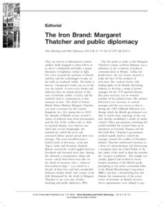 The Iron Brand: Margaret Thatcher and public diplomacy