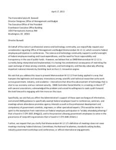 Science and technology in the United States / Office of Management and Budget / Marine Technology Society / Technology / United States / Association for Women in Science / Gregory Balestrero / John Holdren / Office of Science and Technology Policy / Council of Engineering and Scientific Society Executives