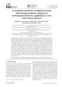 J. R. Soc. Interface doi:rsifPublished online A stochastic model for ecological systems with strong nonlinear response to