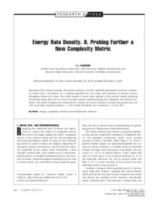 Energy rate density. II. Probing further a new complexity metric