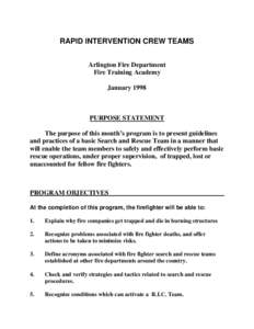 Rapid Intervention Crew Teams