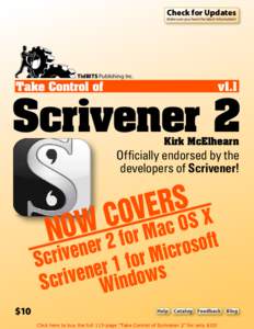 Scrivener / Software / Computing / EPUB / Application software / Outliners / Screenwriting software