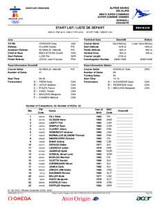 Start List Super Combined Downhill