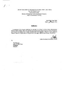 (TO BE PUBLISHED IN THE GAZETTE OF INDIA, PART I, SECTION II) No[removed]AIS-I Government of India Ministry of Personnel, Public Grievances & Pensions Deptt. of Personnel & Training