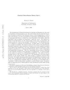 Classical Chern-Simons Theory, Part 1  arXiv:hep-th/9206021v1 4 Jun 1992