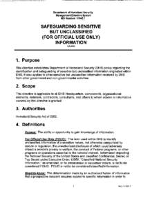 Safeguarding Sensitive But Unclassified (For Official Use Only) Information