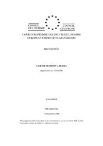 CONSEIL DE L’EUROPE COUNCIL OF EUROPE