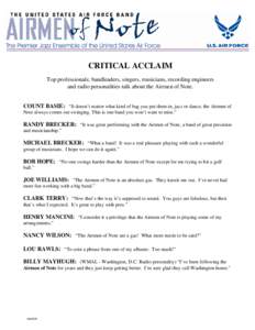 Microsoft Word - 4Airmen of Note Critical Acclaim.doc