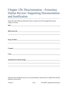 Chapter 12b: Discrimination—Formulary Outlier Review: Supporting Documentation and Justification