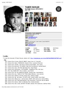 Spotlight: TAMER HASSAN[removed]:23 TAMER HASSAN