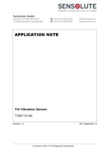 APPLICATION NOTE  Tilt Vibration Sensor TVS0713.180 Revision 1.0