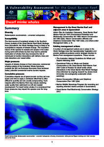 A Vulnerability Assessment for the Great Barrier Reef  Dwarf minke whales Information valid as of Feb 2012