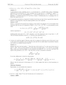 SMT[removed]Calculus Test and Solutions February 19, 2011