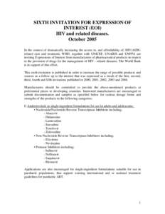 HIV/AIDS Expression of Interest EOI