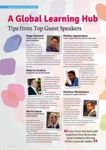 AUSTRALIAN INSTITUTE OF BUSINESS  A Global Learning Hub Tips from Top Guest Speakers Roger Rasheed