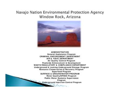 US EPA: OSWER: Navajo Nation Environmental Protection Agency Window Rock, Arizona
