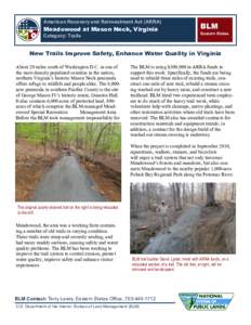 American Recovery and Reinvestment Act (ARRA)  Meadowood at Mason Neck, Virginia Category: Trails  BLM