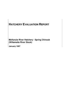 HATCHERY EVALUATION REPORT  McKenzie River Hatchery - Spring Chinook (Willamette River Stock) January 1997