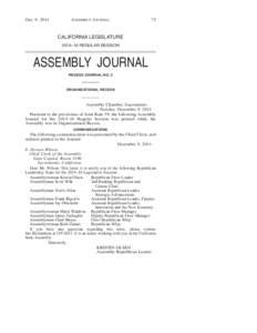 Dec. 9, 2014  ASSEMBLY JOURNAL 75