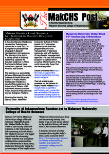 Issue: June-September[removed]The MakCHS Post A Monthly News Bulletin by