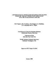 A REVIEW OF DATA ON RELEASES OF RADIOACTIVE WASTES FROM THE “MAYAK” PRODUCTION ASSOCIATION INTO THE TECHA RIVER IN[removed]