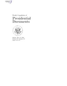 Weekly Compilation of  Presidential Documents  Monday, May 12, 2003