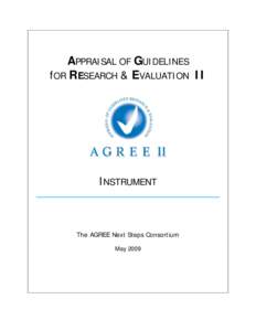 APPRAISAL OF GUIDELINES fOR RESEARCH & EVALUATION II INSTRUMENT ___________________________________________________________________________________