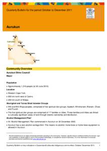 Gulf of Carpentaria / Aurukun /  Queensland / Shire of Aurukun / Cherbourg /  Queensland / Alcoholism / Indigenous peoples of Australia / Geography of Australia / Far North Queensland