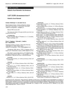 TAXON 59 (4) • August 2010: 1298–1302  Marhold (ed.) • IAPT/IOPB chromosome data 9 I O PB CO LU M N Edited by Karol Marhold & Ilse Breitwieser