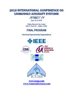 2018 INTERNATIONAL CONFERENCE ON UNMANNED AIRCRAFT SYSTEMS ICUAS’ 18 June 12-15, 2018