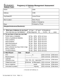 Print Form  Clear Form Pregnancy & Diabetes Management Assessment Page 1 of 4