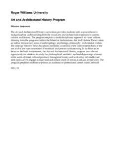 Art and Architectural History Program Mission Statement